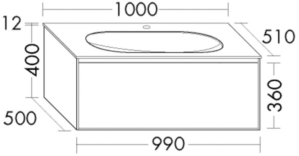 Burgbad Glas Waschtisch-Set rc40 Salbeigrau Ultramatt/Dunkelgrau Matt, SGAP100F5964A0109