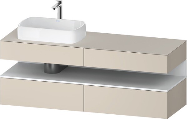 Duravit Qatego Konsolenwaschtischunterbau wandhängend Taupe Supermatt 1600x550x600 mm - QA4777018830