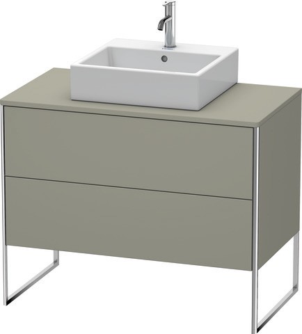 Duravit XSquare Konsolenwaschtischunterbau bodenstehend Stein Grau Seidenmatt 1000x548x778 mm - XS49