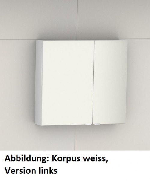 Artiqua Spiegelschrank , Weiß Hochglanz Touch, 070-SET-1-75-R-125