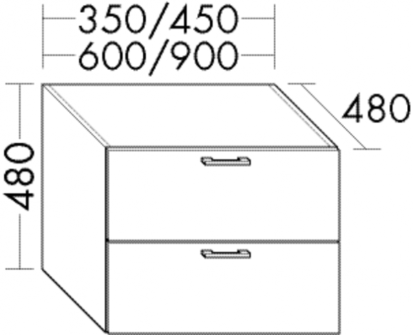 Burgbad Unterschrank Sys30 PG1 Aqua 480x900x480 Basaltgrau Matt, WVOL090F1720