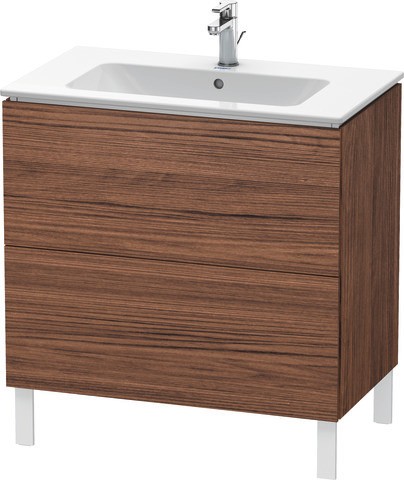 Duravit L-Cube Waschtischunterbau bodenstehend Nussbaum dunkel Matt 820x481x704 mm - LC6626021210A00