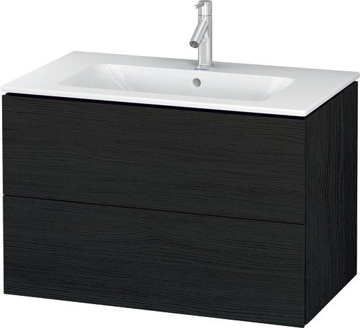 Duravit L-Cube Waschtischunterbau wandhängend Eiche Schwarz Matt 820x481x550 mm - LC6241016160E00