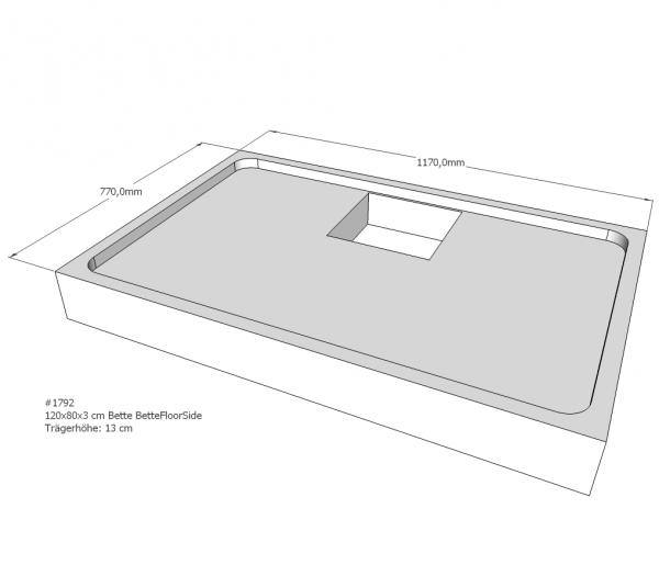 Neuesbad Wannenträger für Bette Floor Side 1200x800