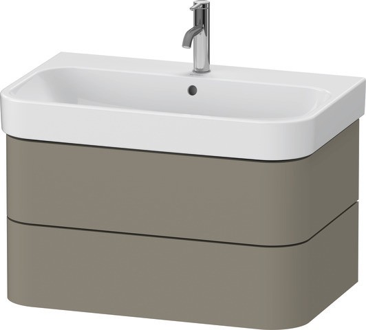 Duravit Happy D.2 Plus Waschtischunterbau wandhängend Stein Grau Seidenmatt 775x490x415 mm - HP43870