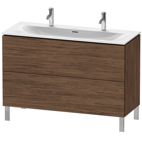 Duravit L-Cube Waschtischunterbau bodenstehend Nussbaum dunkel Matt 1220x481x704 mm - LC6599021210A0