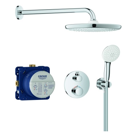 GROHE Unterputz-Duschsystem Grohtherm 34872 mit FMS rund/SmartBox/Kopfb./Brauseset chrom, 34872000