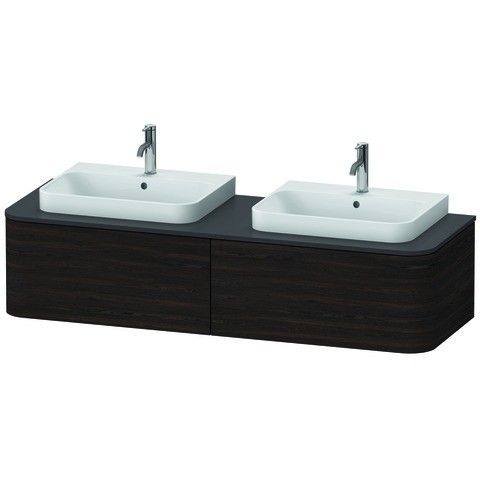 Duravit Happy D.2 Plus Konsolenwaschtischunterbau wandhängend Nussbaum gebürstet Matt 1600x550x354 m