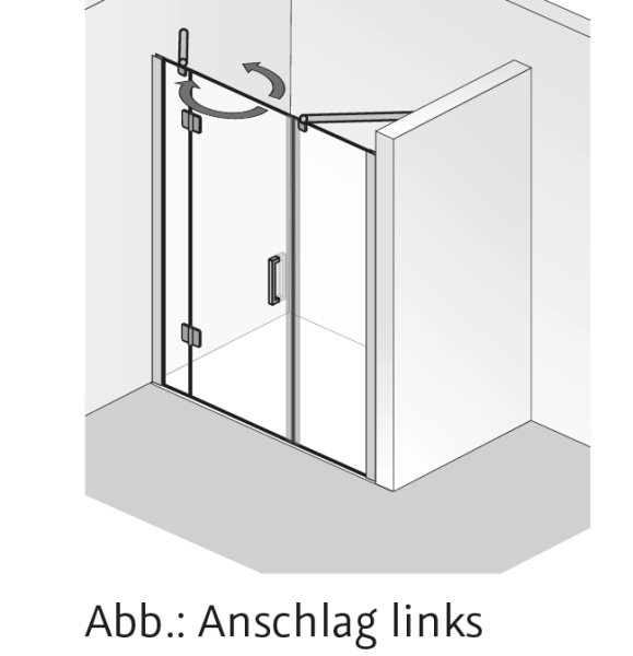 HSK Aperto Pro Raumnische pendelbar, 3-teilig