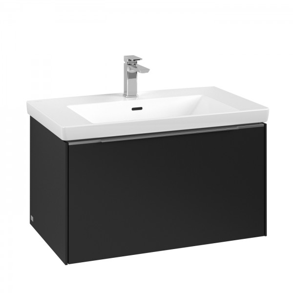 Villeroy & Boch Subway 3.0 Waschbeckenunterschrank, 1 Auszug, 772 x 432 x 462 mm, Volcano Black / Vo