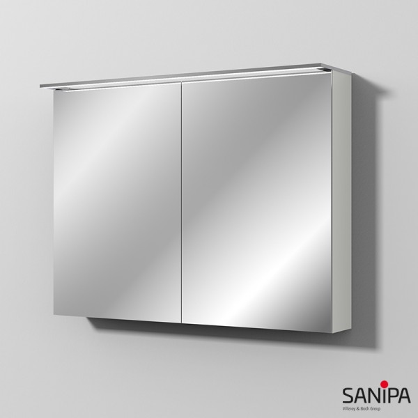 Sanipa Reflection Spiegelschrank MALTE 100 mit LED-Aufsatzleuchte, Weiß-Soft