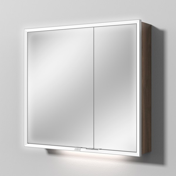 Sanipa Reflection Spiegelschrank MILO 80 mit LED-Beleuchtung, Eiche-Arizona, AU03280