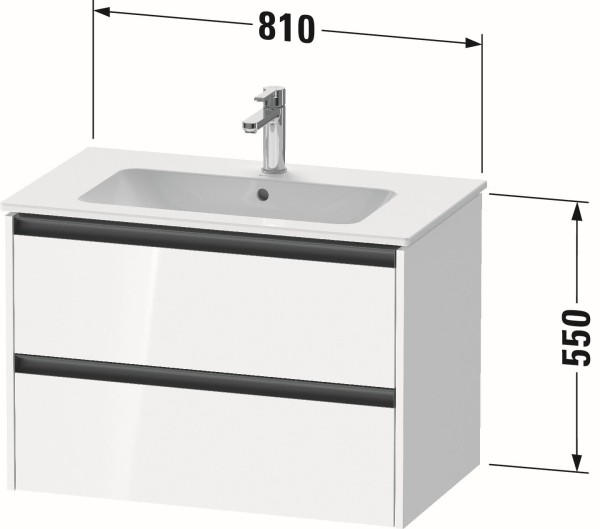 Duravit Ketho.2 Waschtischunterbau wandhängend Natur Eiche Matt 810x480x550 mm - K25263030300000