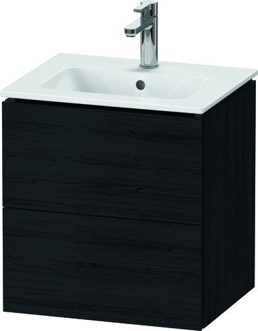 Duravit L-Cube Waschtischunterbau wandhängend Eiche Schwarz Matt 520x421x550 mm - LC621801616