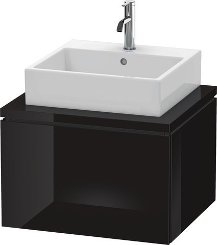 Duravit L-Cube Konsolenwaschtischunterbau wandhängend Schwarz Hochglanz 620x547x400 mm - LC581004040