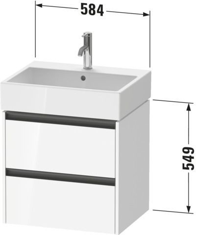 Duravit Ketho.2 Waschtischunterbau wandhängend Taupe Matt 584x460x549 mm - K25275091910000