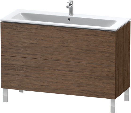 Duravit L-Cube Waschtischunterbau bodenstehend Nussbaum dunkel Matt 1220x481x704 mm - LC6628021210E0