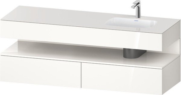 Duravit Qatego Einbauwaschtisch mit Konsolenwaschtischunterbau Weiß Hochglanz 1600x550x600 mm - QA47