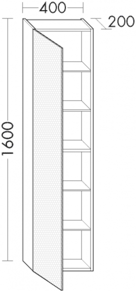 Burgbad Hochschrank Crono HGL 1600x400x200 Weiß Hochglanz, HSAH040LF1796