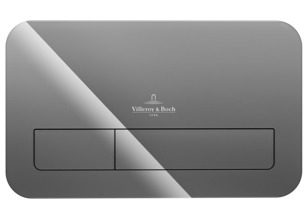 Villeroy & Boch Betätigungsplatte ViConnect, 269x161x13mm Glass, Glossy Grey