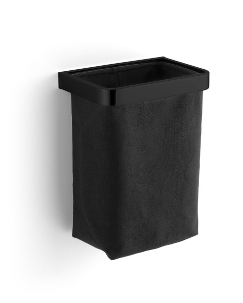 Giese Gästehandtuchkorb in schwarz matt mit herausnehmbarem Stoffeinsatz aus Baumwolle schwarz, 4050