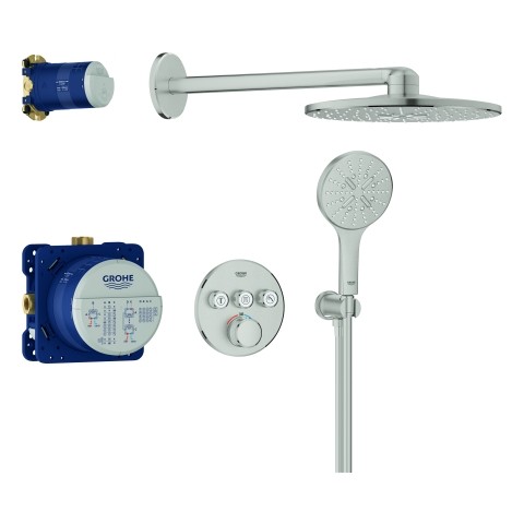 GROHE Unterputz-Duschsystem Grohtherm SmartControl 34863 THM runde Form 3 ASV supersteel, 34863DC0