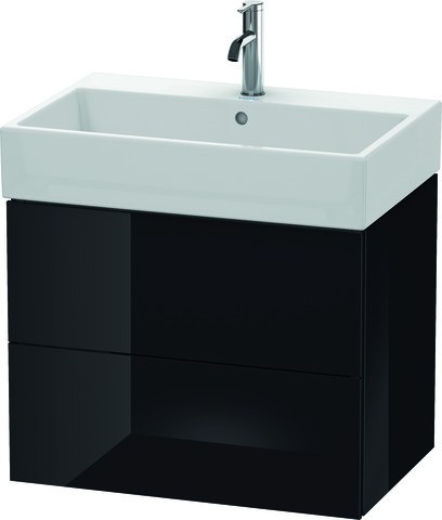 Duravit L-Cube Waschtischunterbau wandhängend Schwarz Hochglanz 684x459x544 mm - LC627604040