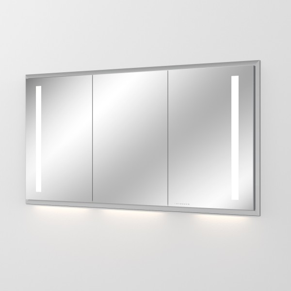Sanipa Reflection Aluminium-Wandeinbau-Spiegelschrank WILMA 155 mit LED-Beleuchtung, AU4096L