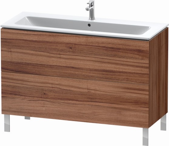 Duravit L-Cube Waschtischunterbau bodenstehend Nussbaum Matt 1220x481x704 mm - LC662807979