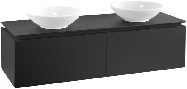 Villeroy & Boch Waschtischunterschrank Legato B14200 1400x380x500mm für 2 Waschtische Black Matt Lac