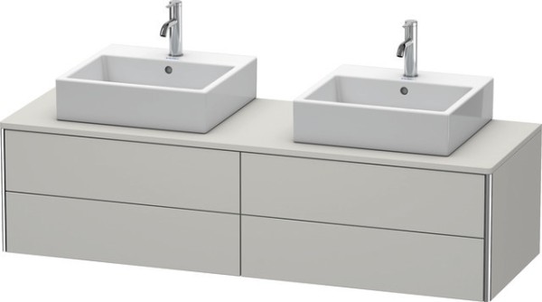 Duravit XSquare Konsolenwaschtischunterbau wandhängend Betongrau Matt 1600x548x400 mm - XS4917B0707