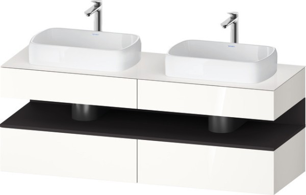 Duravit Qatego Konsolenwaschtischunterbau wandhängend Weiß Hochglanz 1600x550x600 mm - QA47790802200