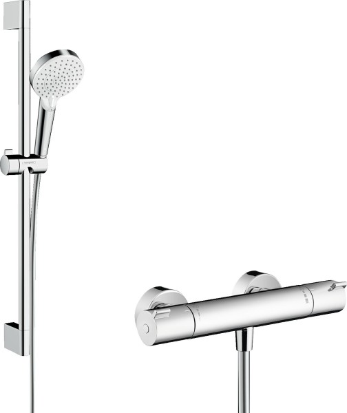 Hansgrohe Brausenkombi Crometta Vario/ Ecostat 1001 CL/Unica 650mm weiss/chrom, 27812400