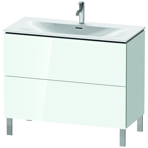 Duravit L-Cube Waschtischunterbau bodenstehend Weiß Hochglanz 1020x481x704 mm - LC659808585