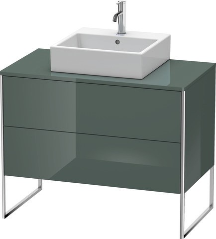 Duravit XSquare Konsolenwaschtischunterbau bodenstehend Dolomiti Grau Hochglanz 1000x548x778 mm - XS