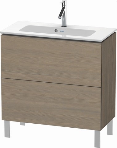 Duravit L-Cube Waschtischunterbau bodenstehend Eiche Terra Matt 820x391x704 mm - LC667403535