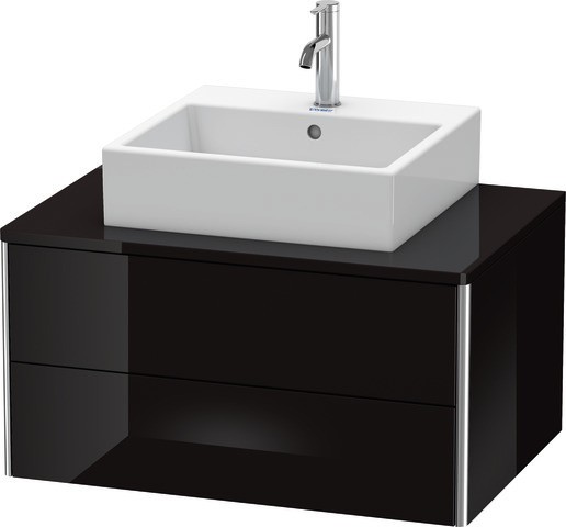 Duravit XSquare Konsolenwaschtischunterbau wandhängend Schwarz Hochglanz 800x548x400 mm - XS49100404