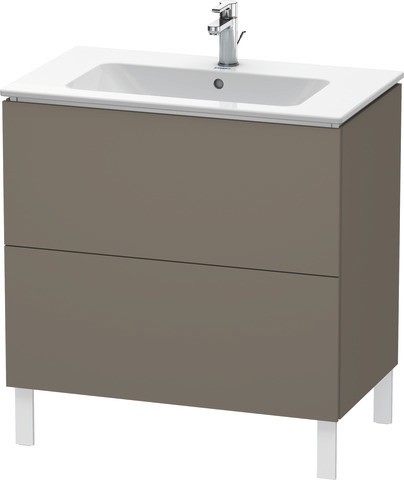 Duravit L-Cube Waschtischunterbau bodenstehend Flanell Grau Seidenmatt 820x481x704 mm - LC6626090900