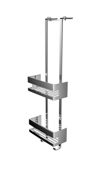 emco system 2 Türetagere mit 2 verschiebbaren Wandkörben und mit 2 Haken, chrom, 354500125