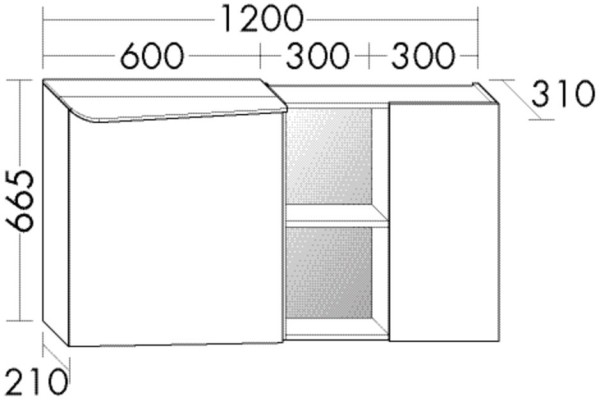 Burgbad Spiegelschrank Badu 665x1200x310 Weiß Matt, SFUD120LF3689