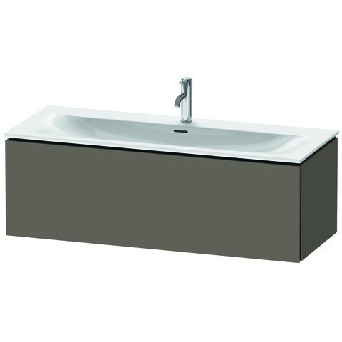 Duravit L-Cube Waschtischunterbau wandhängend Flanell Grau Seidenmatt 1220x481x400 mm - LC613909090