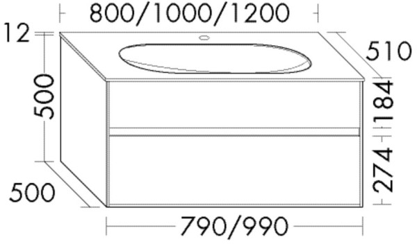 Burgbad Glas Waschtisch-Set rc40 Eiche Weiß/Schilf Hochglanz, SGAQ120F4612A0048