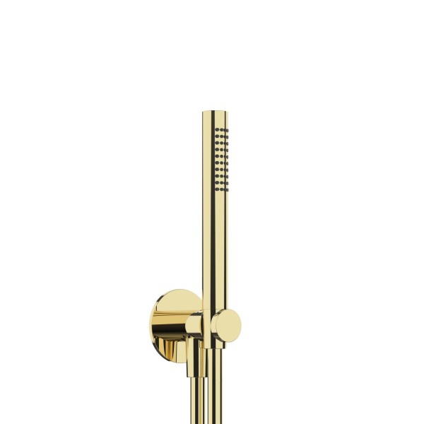 Herzbach LIVING SPA Wannenset ABG Halter 70 rund Stabhandbrause 1500mm PVD Gold, 30.914400.1.03