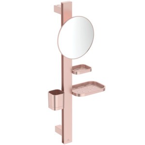 Ideal Standard Beauty Bar Accessoires-Kombi. Alu+ S700 mit Spiegel d:200mm Rose, BD589RO