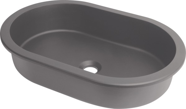 Neuesbad Serie 600 Mineralguss Einbauwaschtisch von unten, oval, anthrazit metallic