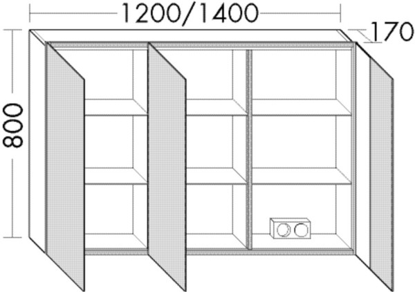 Burgbad Spiegelschrank RL30 800x1400x170 RL30, SPLR140RPN451