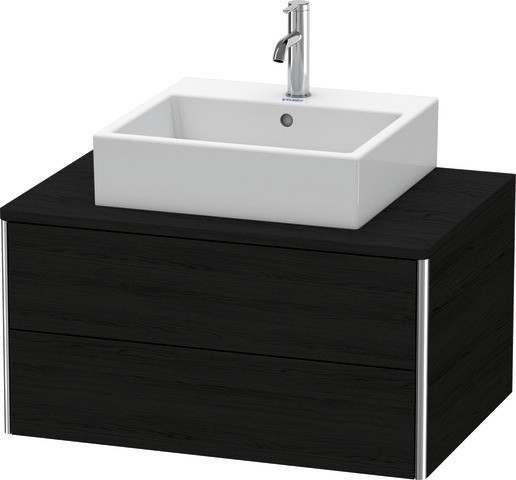 Duravit XSquare Konsolenwaschtischunterbau wandhängend Eiche Schwarz Matt 800x548x400 mm - XS4910016