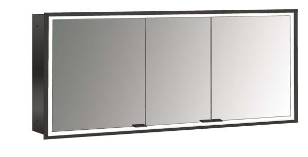 emco LED-Lichtspiegelschrank prime Facelift Unterputz, 1600 mm, 3-türig, IP 20, schwarz Rückwand ver