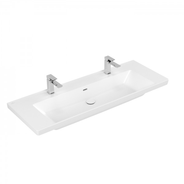 Villeroy & Boch Subway 3.0 Schrankwaschtisch, 1300 x 470 x 170 mm, Stone White CeramicPlus, mit Über