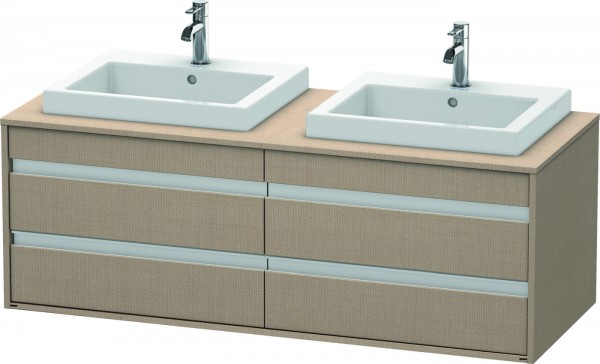 Duravit Ketho Konsolenwaschtischunterbau wandhängend Leinen Matt 1400x550x496 mm - KT6757B7575